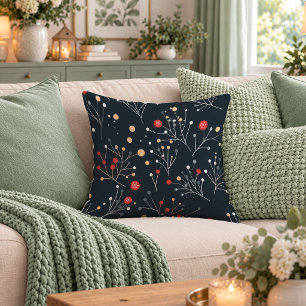 Abstract Christmas Trees Red Green Throw Pillow Ar