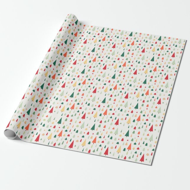 Abstract Christmas trees scandinavian pattern Wrapping Paper (Unrolled)