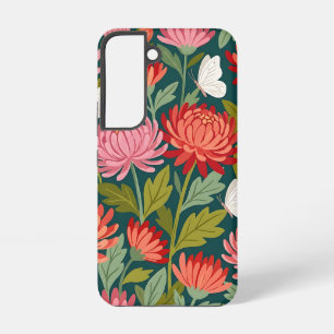 Abstract Chrysanthemum Butterflies Samsung Cases