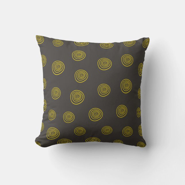 Abstract Circle Design Fall / Halloween Throw Pillow (Front)