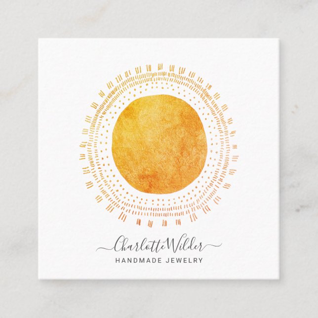 Abstract Circle Handmade Jewellery Business Card (Front)