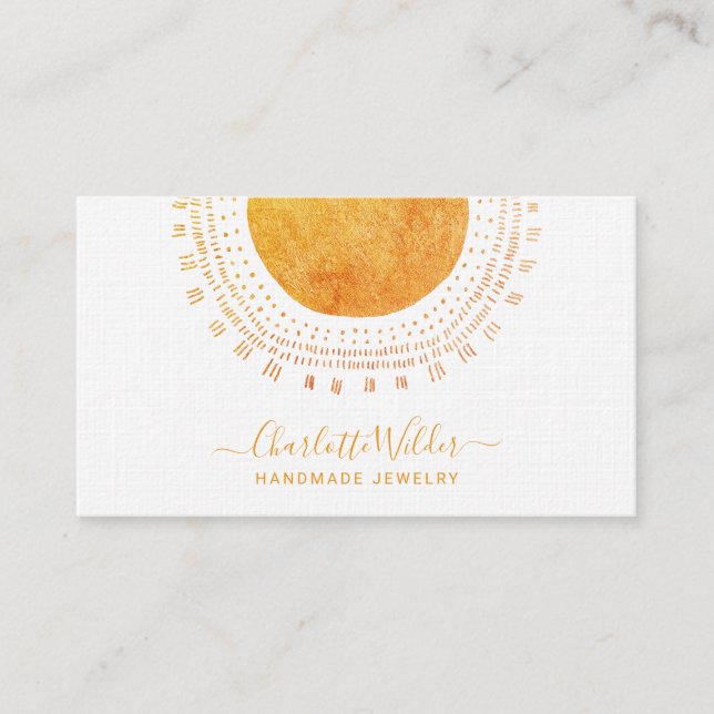 Abstract Circle Handmade Jewellery Business Card (Front)