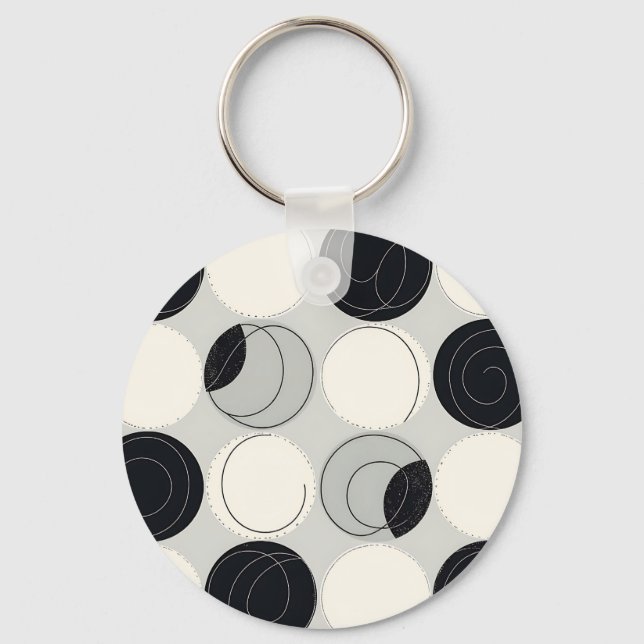 Abstract Circle Overlap Pattern Keychain (Front)