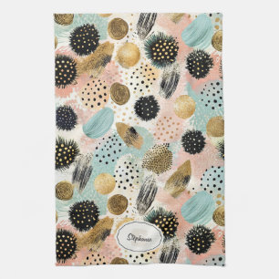 Abstract Circle Pattern -with Glitter & Speckles 2 Kitchen Towel
