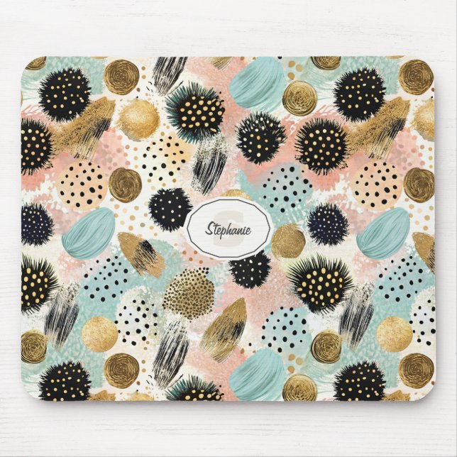 Abstract Circle Pattern -with Glitter & Speckles 2 Mouse Pad (Front)