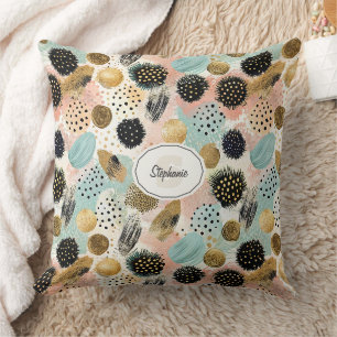 Abstract Circle Pattern -with Glitter & Speckles 2 Throw Pillow