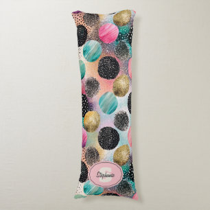 Abstract Circle Pattern -with Glitter & Speckles Body Pillow
