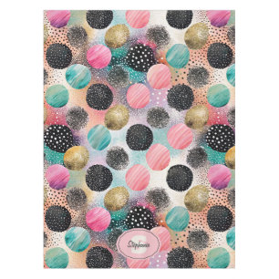 Abstract Circle Pattern -with Glitter & Speckles Tablecloth