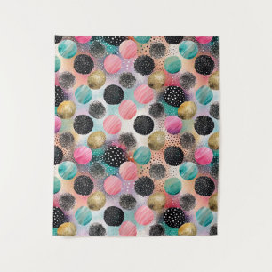 Abstract Circle Pattern -with Glitter & Speckles Tapestry