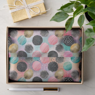 Abstract Circle Pattern -with Glitter & Speckles Tissue Paper