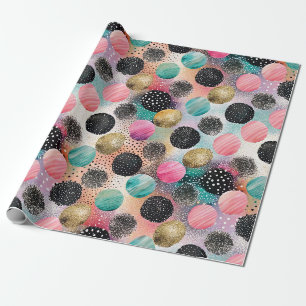 Abstract Circle Pattern -with Glitter & Speckles Wrapping Paper