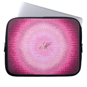 Abstract circle vitrage pink texture. laptop sleeve