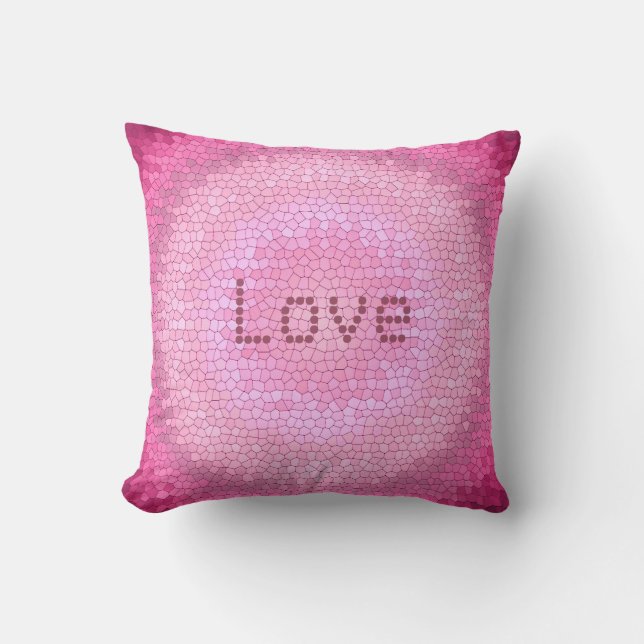 Abstract circle vitrage pink texture. throw pillow (Front)