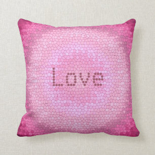 Abstract circle vitrage pink texture. throw pillow
