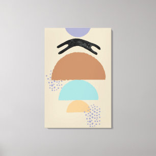 Abstract circles black Cat 1 Canvas Print
