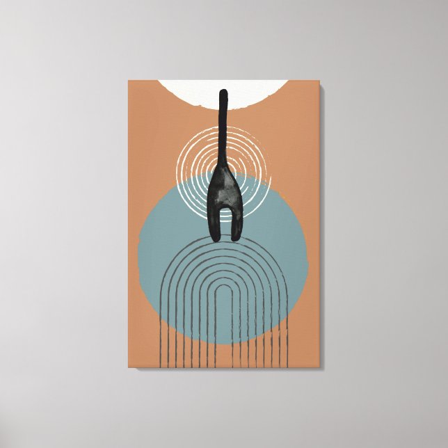 Abstract circles Cat behind Canvas Print (Front)