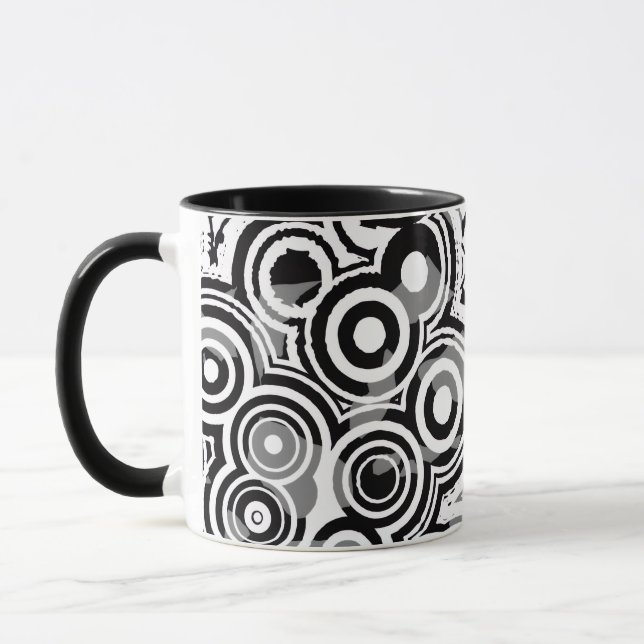 abstract circles coffee mug (Left)