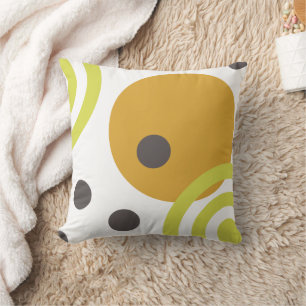 Abstract circles dots throw pillow