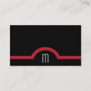 Abstract circles gray red shades elegant black business card