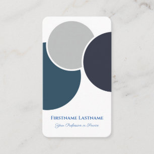 Abstract circles grey blue circular design business card