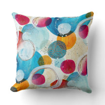 Abstract Circles Home Decor Gift Art Throw Pillow