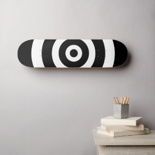 Abstract circles in black and white skateboard