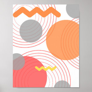 Abstract circles lines poster