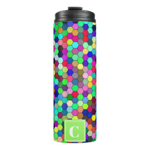 Abstract Circles Monogram Thermal Tumbler