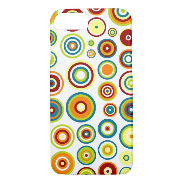 Abstract Circles Pattern | Orange Blue Lime Brown Case-Mate iPhone Case (Back)