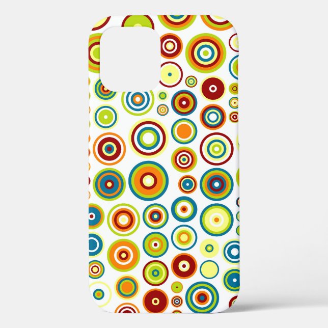 Abstract Circles Pattern | Orange Blue Lime Brown Case-Mate iPhone Case (Back)