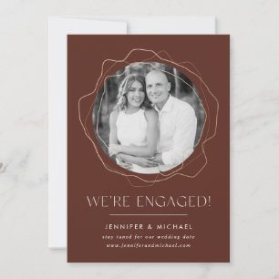 Abstract Circles Photo Engagement Announcement