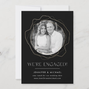 Abstract Circles Photo Engagement Announcement