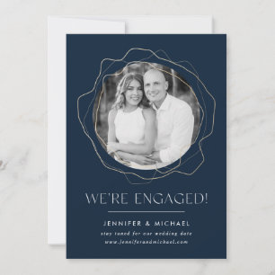 Abstract Circles Photo Engagement Announcement