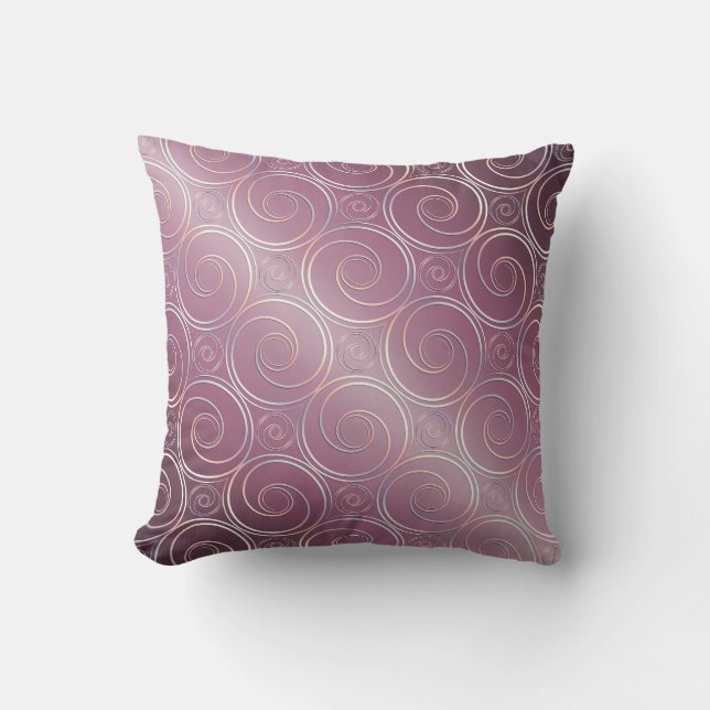 Abstract circles purple japanese pattern. throw pillow (Front)