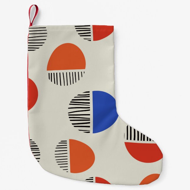 Abstract circles seamless pattern,background with  small christmas stocking (Front)