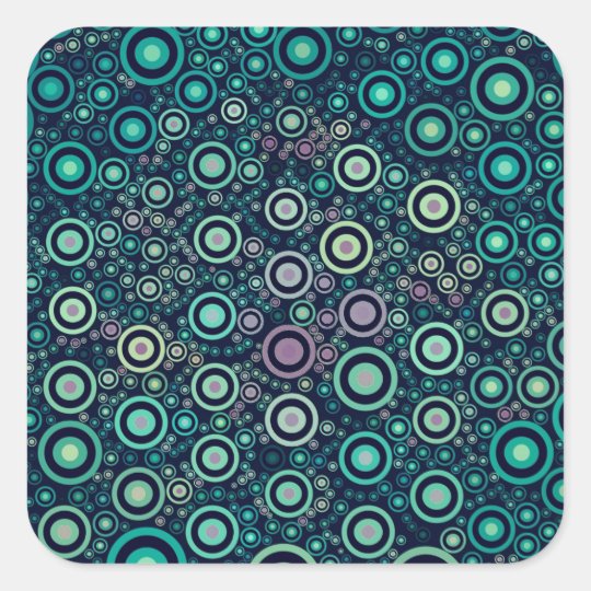 Abstract Circles Square Sticker