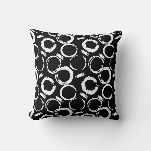 Abstract Circles Throw Pillow (Front)