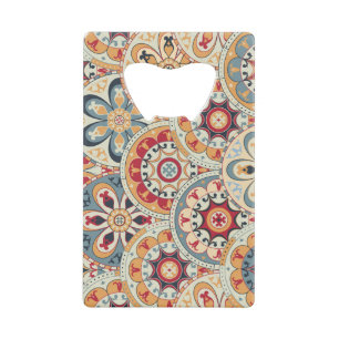 Abstract Circles: Trendy Coloured Wallpaper Credit Card Bottle Opener