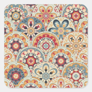 Abstract Circles: Trendy Coloured Wallpaper Square Sticker