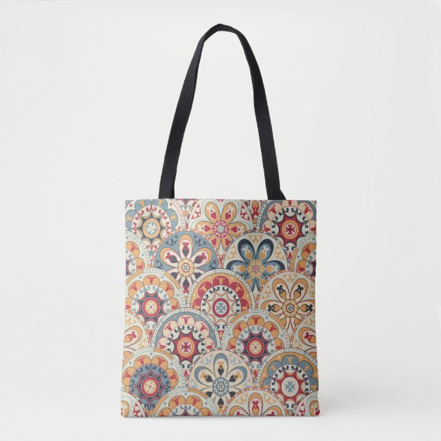 Abstract Circles: Trendy Coloured Wallpaper Tote Bag (Front)