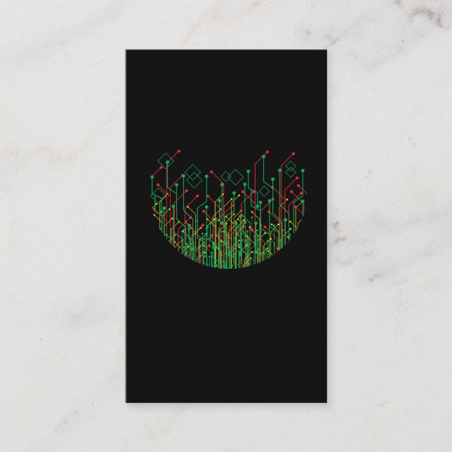 Abstract Circuit Board Binary computer scientist Business Card (Front)