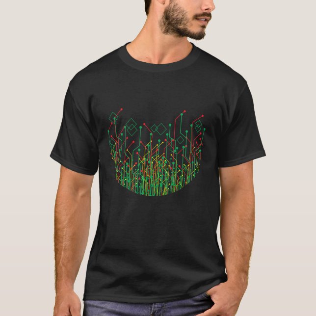 Abstract Circuit Board Binary computer scientist T-Shirt (Front)