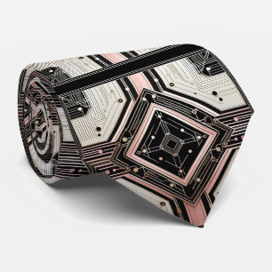 Abstract Circuit Board - Retro Art Deco Tie