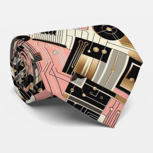 Abstract Circuit Board - Retro Mid Century Modern  Tie