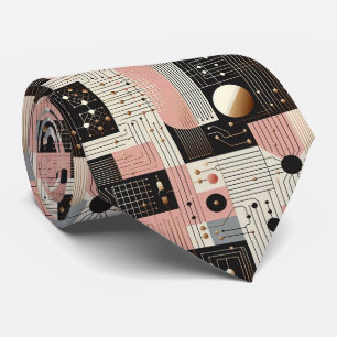 Abstract Circuit Board - Retro Mid Century Modern  Tie