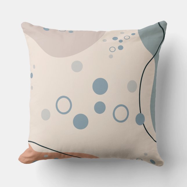 Abstract Circular Harmony Throw Pillow (Front)