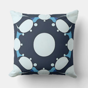 Abstract Circular Pattern with Geometric Elements Throw Pillow