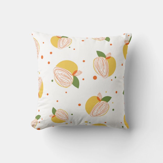 Abstract Citrus Harmony Throw Pillow (Front)