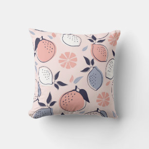 Abstract Citrus Pattern of Lemon and Oranges in Pa Throw Pillow
