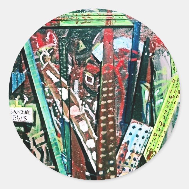 ABSTRACT CITY CLASSIC ROUND STICKER (Front)